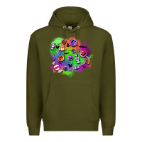 Army Green halloween candy patches Premium Hoodie - BundleAndBundleShop
