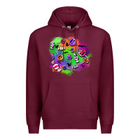 Burgundy halloween candy patches Premium Hoodie - BundleAndBundleShop