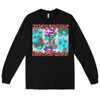 Black auntie leopard turquoise Long Sleeve Tee - JahusDesignShop