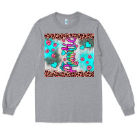 Heather Grey auntie leopard turquoise Long Sleeve Tee - JahusDesignShop