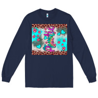 Navy auntie leopard turquoise Long Sleeve Tee - JahusDesignShop