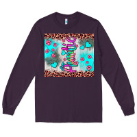 Plum auntie leopard turquoise Long Sleeve Tee - JahusDesignShop