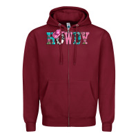 Burgundy valentines day howdy and heart gift Zipper Hoodie - AdoDesignShop