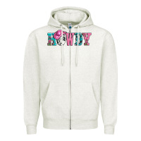 Oatmeal Heather valentines day howdy and heart gift Zipper Hoodie - AdoDesignShop