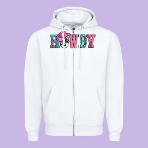 Valentines Day Howdy And Heart Gift Zipper Hoodie Designed By Adodesignshop