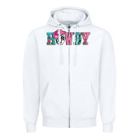 White valentines day howdy and heart gift Zipper Hoodie - AdoDesignShop
