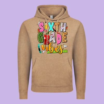 Sixth Grade Vibes Vintage Hoodie Designed By Texasbilliewilder