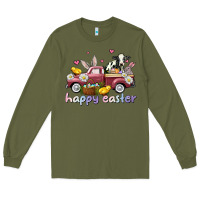 Army Green happy easter trucks Long Sleeve Tee - AdoDesignShop