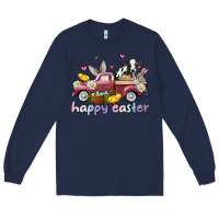 Navy happy easter trucks Long Sleeve Tee - AdoDesignShop