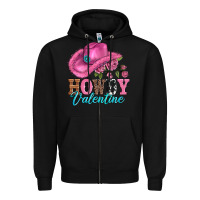Black valentines day cowgirl hat and howdy Zipper Hoodie - AdoDesignShop