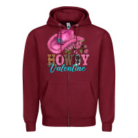 Burgundy valentines day cowgirl hat and howdy Zipper Hoodie - AdoDesignShop