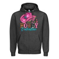 Charcoal Heather valentines day cowgirl hat and howdy Zipper Hoodie - AdoDesignShop