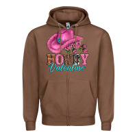 Chestnut valentines day cowgirl hat and howdy Zipper Hoodie - AdoDesignShop