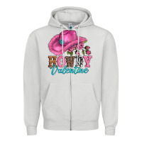 Dove Grey valentines day cowgirl hat and howdy Zipper Hoodie - AdoDesignShop