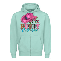 Seafoam valentines day cowgirl hat and howdy Zipper Hoodie - AdoDesignShop