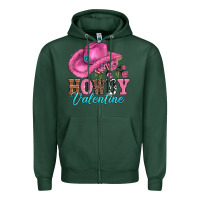 Sports Green valentines day cowgirl hat and howdy Zipper Hoodie - AdoDesignShop