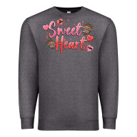 Charcoal Heather sweet heart Premium Sweatshirt - MaliasSmallBusiness