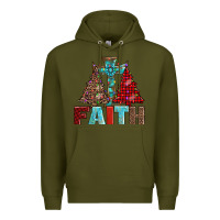 Army Green cross and christmas trees Premium Hoodie - AdoDesignShop