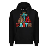 Black cross and christmas trees Premium Hoodie - AdoDesignShop