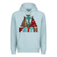 Blue Mist cross and christmas trees Premium Hoodie - AdoDesignShop