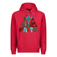Cardinal cross and christmas trees Premium Hoodie - AdoDesignShop