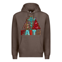 Coffee cross and christmas trees Premium Hoodie - AdoDesignShop
