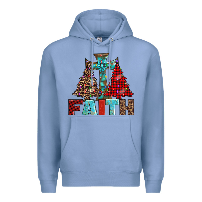 Cross And Christmas Trees Premium Hoodie by AdoDesignShop | Teevron