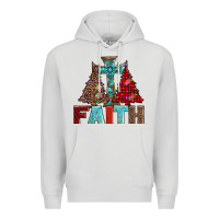 Dove Grey cross and christmas trees Premium Hoodie - AdoDesignShop