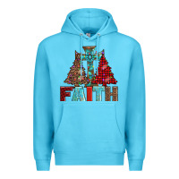 Ocean Blue cross and christmas trees Premium Hoodie - AdoDesignShop