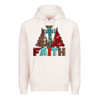 Pale Pink cross and christmas trees Premium Hoodie - AdoDesignShop