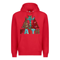 Red cross and christmas trees Premium Hoodie - AdoDesignShop