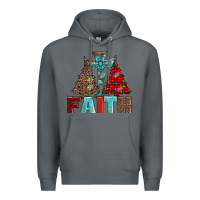 Rock cross and christmas trees Premium Hoodie - AdoDesignShop
