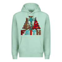 Seafoam cross and christmas trees Premium Hoodie - AdoDesignShop