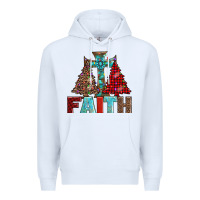 White cross and christmas trees Premium Hoodie - AdoDesignShop