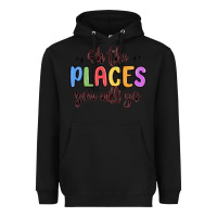 Black oh the places you will go Heavyweight Hoodie - MaliasSmallBusiness