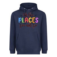 Navy oh the places you will go Heavyweight Hoodie - MaliasSmallBusiness