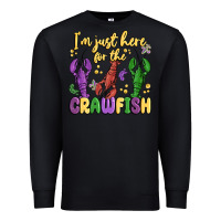 Black i'm just here for the crawfish Premium Sweatshirt - MaliasSmallBusiness