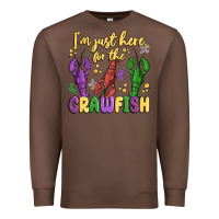 Chestnut i'm just here for the crawfish Premium Sweatshirt - MaliasSmallBusiness