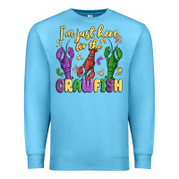 Ocean Blue i'm just here for the crawfish Premium Sweatshirt - MaliasSmallBusiness