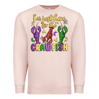 Pale Pink i'm just here for the crawfish Premium Sweatshirt - MaliasSmallBusiness