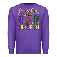 Purple i'm just here for the crawfish Premium Sweatshirt - MaliasSmallBusiness