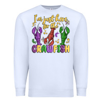 White i'm just here for the crawfish Premium Sweatshirt - MaliasSmallBusiness