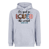 Heather Grey for god so loved the world Heavyweight Hoodie - MaliasSmallBusiness