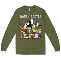 Army Green happy easter heifer's Long Sleeve Tee - AdoDesignShop