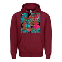 Burgundy western rodeo seamless Zipper Hoodie - Artiststas