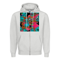 Dove Grey western rodeo seamless Zipper Hoodie - Artiststas