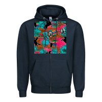 Navy western rodeo seamless Zipper Hoodie - Artiststas