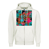 Oatmeal Heather western rodeo seamless Zipper Hoodie - Artiststas