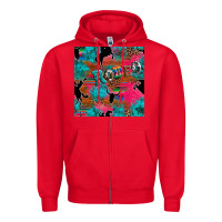 Red western rodeo seamless Zipper Hoodie - Artiststas