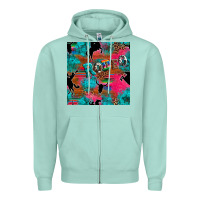 Seafoam western rodeo seamless Zipper Hoodie - Artiststas